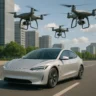 car and drones